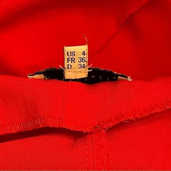 Warehouse High Waist Wide Leg Trousers Red Women's US 4 Polyester - Picture 13 of 13